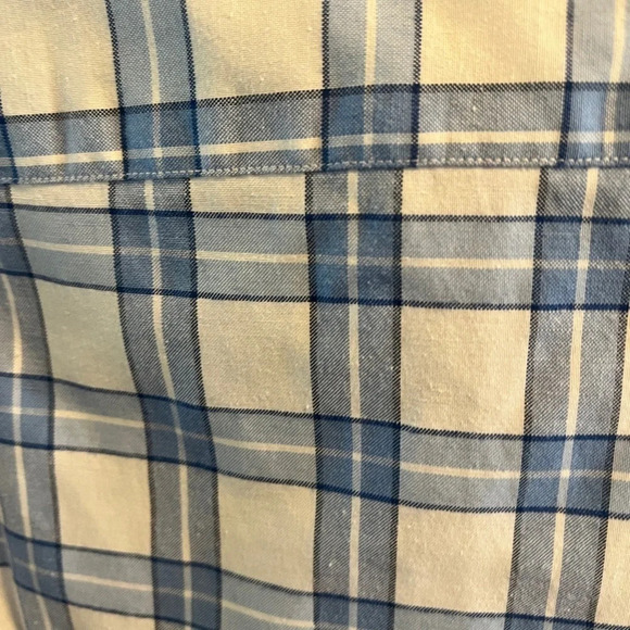Double Pump Sz M Blue & White Plaid Western Button up NWT Timeless Smart Shirt - Picture 10 of 16